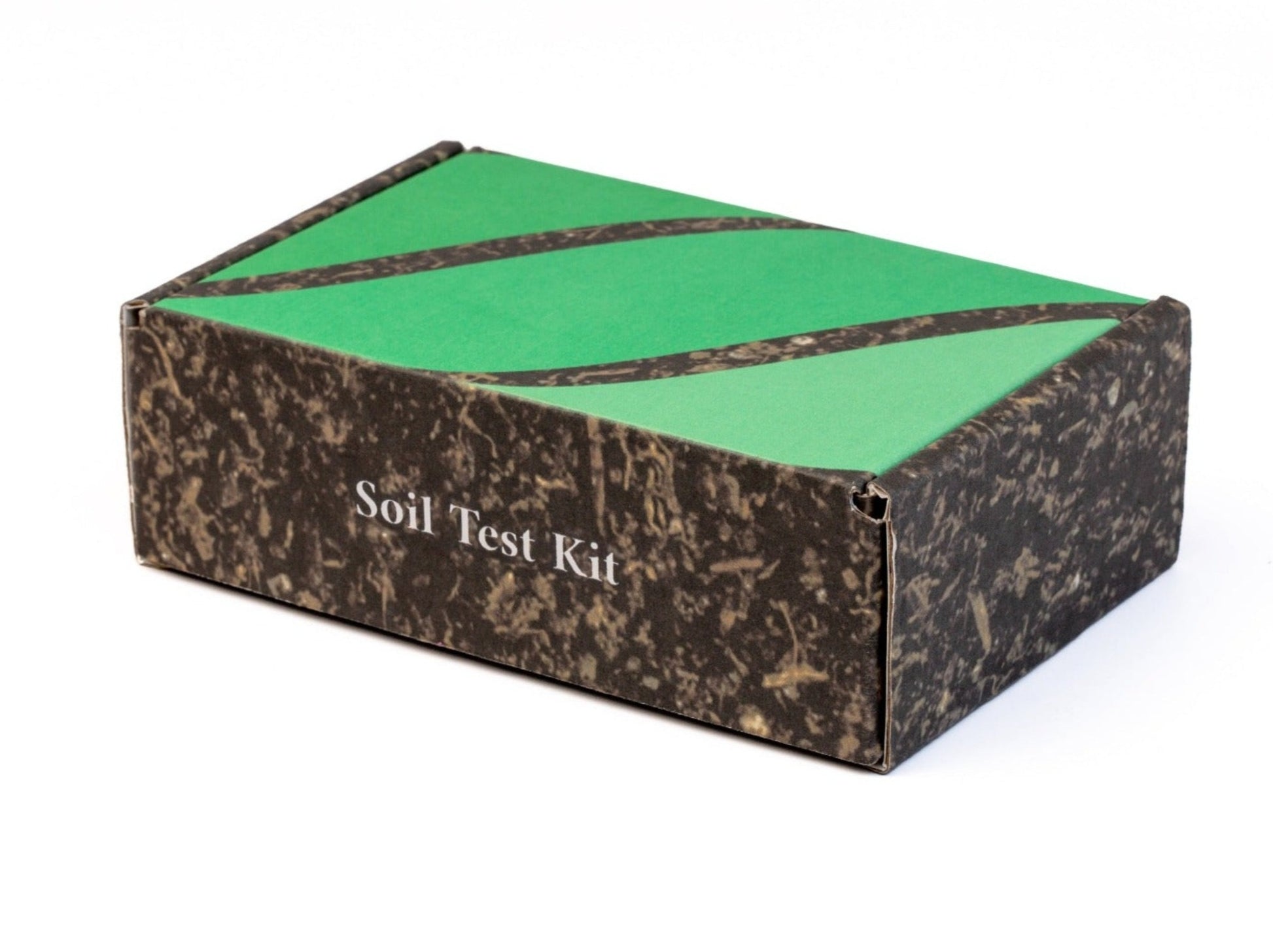 Soil Test Kit box with green and brown design, used for testing soil quality and composition.