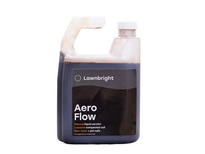 Lawnbright Aero Flow liquid aerator container on a white background