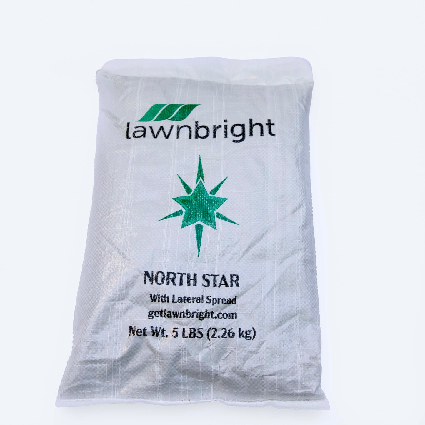 Lawnbright North Star seed bag, 5 lbs (2.26 kg) with lateral spread.